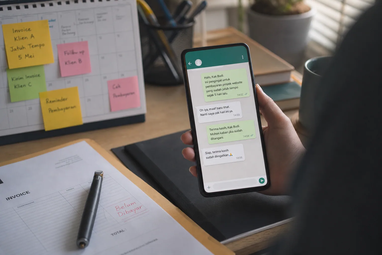 Reminder Penagihan WhatsApp untuk Freelancer